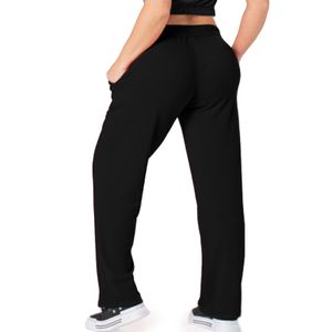 Pantalón Sudadera Mujer Negro Fi 4999