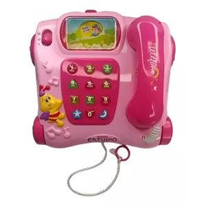 Juguete Telefono Para Niños Bilingüe Teléfono Educativo Rosa