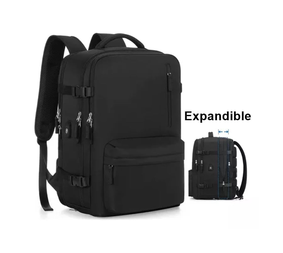 Aprovecha: Mochila Viaje Expandible Gran Capacidad Negra Olímpica