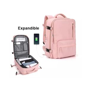 Mochila Viaje Gran Capacidad Aeropuerto Explandible Rosa
