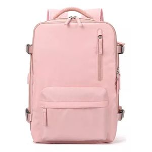 Mochila Viaje Gran Capacidad Aeropuerto Explandible Rosa