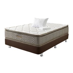Combo Colchón Fantasía Galaxy 120 x 190 Cm + Basecama Lino Café + Almohada Económica + Protector