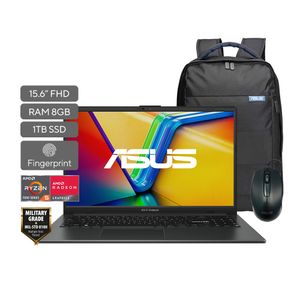 Computador Portátil Asus Vivobook Go 15,6 Pulgadas AMD Ryzen 5 1 TB SSD 8 GB RAM 15-E1504FA-NJ1152W + Morral y Mouse