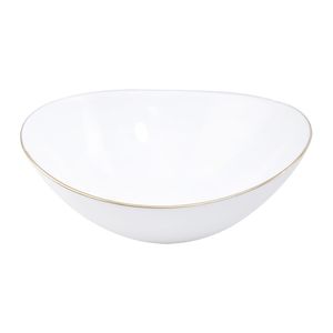 Bowl Blanco Redondo Boat Gold Vitro de 10"- Essenza