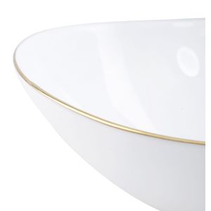 Bowl Blanco Redondo Boat Gold Vitro de 10"- Essenza