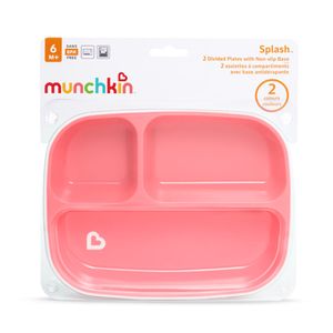 Plato Con Divisiones Pqte x 2 Lila-Rosado Pastel - Munchkin