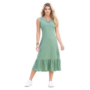 Vestido Largo Mujer Verde Oliva Mp 3766