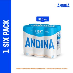 Cerveza Andina Ligh Lata 310 Ml X6 Unds