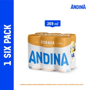 Cerveza Andina Dorada Lata 269 Ml X6 Unds