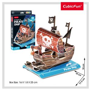 Rompecabezas 3D Barco Pirata - 22 Pz Nv Inicial - Cubic Fun