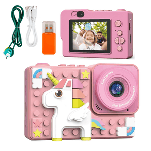 Cámara De Niños Digital Hd Figuras Armables 48px 1080p Unicornio Lego