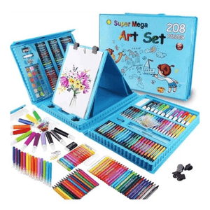 Set De Arte Niños Maleta 208 Piezas Dibujo Creativo Infantil Color Azul