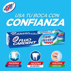Crema Dental Fluocardent Triple Acción Max Ahorra Pack 75 Ml X3 Unds