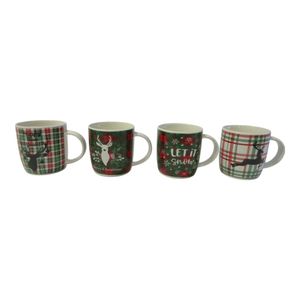 Taza Diseño Navideño Size: Dia.8.5 X 9Cm  4 Diseño Surtidos Material: Ceramica