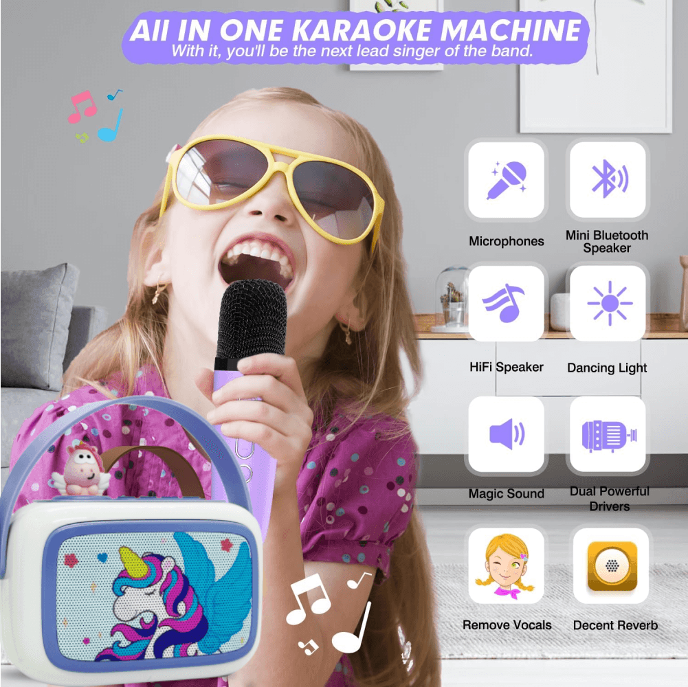 Descubre Set Karaoke Inalambrico para Niñas Morado Olímpica