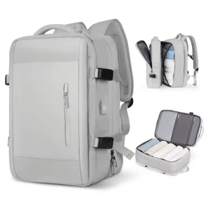 Morral Viaje Maleta De Mano -Impermeable Expandible Usb-Gris