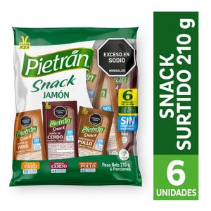 Jamón Pietrán Snack Surtido Sin Conservante 6 Unds X210 G