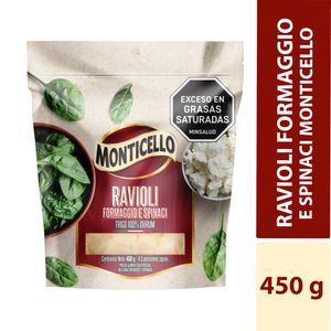 Ravioli Monticello Formaggio y Spinaci 450 G