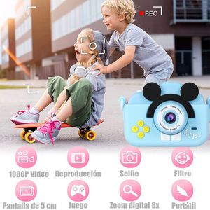 Cámara Digital Para Niños 1080p Modo Selfie Dual Lente Et020-Rosa