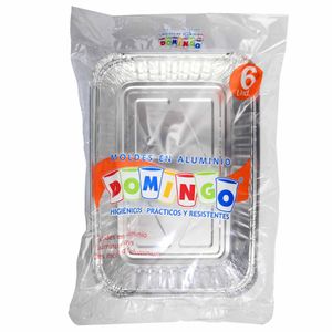 Molde de Aluminio Domingo Desechable Grande X6 Unds