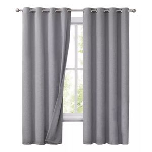 Cortina Semi Blackout Termica Set 2 140x220 Aislante Gris