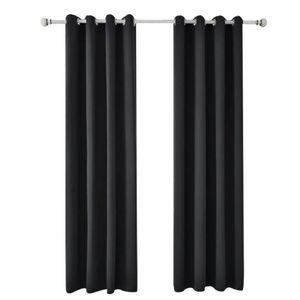 Cortina Semi Blackout Termica Set 2 140x220 Aislante Negra
