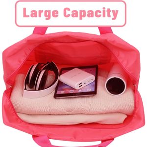 Maleta Bolsa De Viaje Ligera Plegable Sencilla Semi Impermeable Rosa
