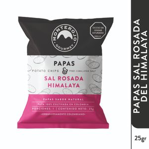 Papas Monterojo Sal Rosada Del Himalaya 6 Unds x25 G
