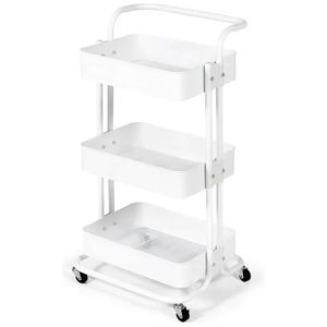 Carrito Organizador Estante 3 Niveles Multiusos Blanco