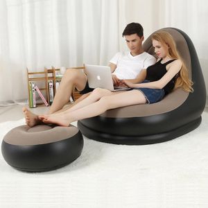 Sillon Inflable Sofa Portatil Plegable Reposa Pies
