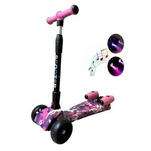Patineta Scooter Con Humo Para Niños Bluetooth Luces Led Color Niña