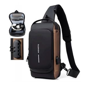 Bolso Antirobo Manos Libres Mini Morral Unisex Tipo Pechera Negro Café