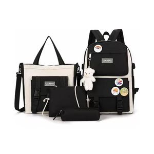 Maleta Mochila Morral Bolso Estuche Escolar Viajero 5 Piezas Negro