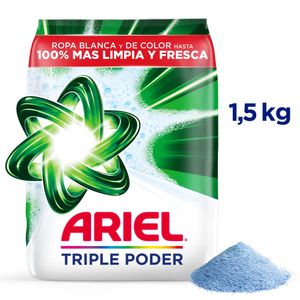 Detergente Ariel Triple Poder para Ropa Blanca y de Color 1,5 Kg