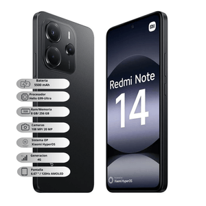Celular Xiaomi Redmi Note 14 256 GB/8 GB RAM Negro