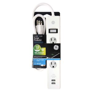 Cortapicos Ge 4 Salidas + 2 Usb Blanco