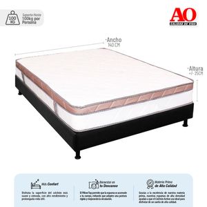 Combo Colchon AO Active Doble 140 X 190 + Somier Doble 140 X 190