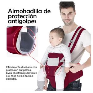 Cargador Canguro Ergonomico Asiento Multifuncional Para Bebe Rojo
