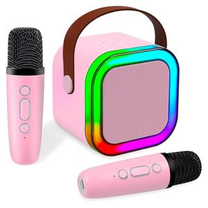 Kit Parlante Y 2 Micrófonos Karaoke Para Niños Bluetooth Rosa