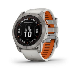 Reloj Fenix 7X Pro Zafiro Solar Ti Banda Gris Niebla/Naranja