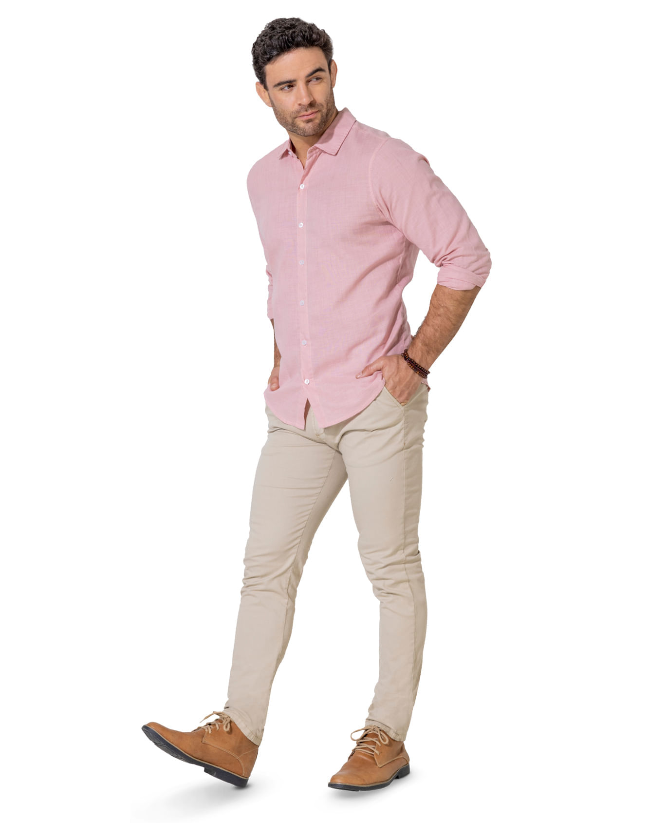 Hombre Camisa Rosa Con Corbata Camisas De Vestir Para Hombre Color