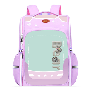 Morral Escolar Para Niños Maleta 3d Impermeable Estudiantil-Lila