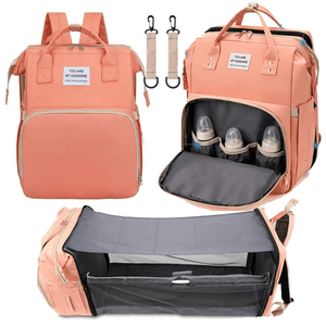 Pañalera Con Cambiador Para Bebe Multifuncional Impermeable-Rosa