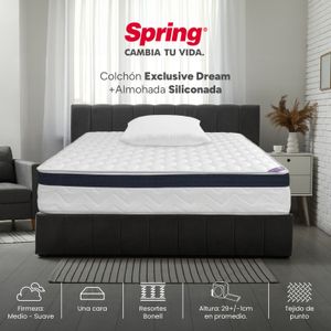 Combo Colchón Sencillo Spring Exclusive Dream 100 x 190 x 29 cm + Almohada