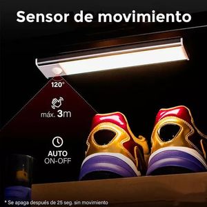Lámpara Sensor Luz Led Gabinete Closet Sensor De Movimiento