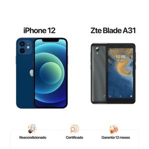 Celular Reacondicionado iPhone 12 64Gb Azul + Android gama baja