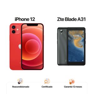 Celular Reacondicionado iPhone 12 128Gb Rojo + Android gama baja