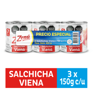 SALCHICHA ZENU VIENA 150 g X3 P/ESP OF