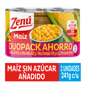 MAIZ DULCE ZENU 241g X2 OF