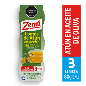 ATUN ZENU LOMO E/ACEITE OLIVA 80g X3